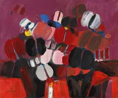Leonardo Spreafico, Fiori, 1970, oil on canvas