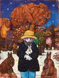 Nel bosco by Antonio Possenti, 1996, oil on canvas board, offered May 2022