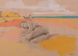 Nudo by Ugo Attardi, pencil and watercolour on paper, offered May 2022