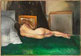 Romano Stefanelli, Bozzetto per il «Nudo allo specchio», 1971, oil on panel