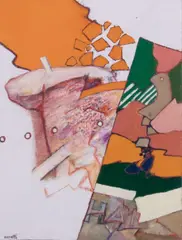 Mino Ceretti, Frammenti, oil on canvas applicata on faesite