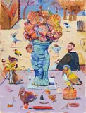 Senza titolo by Antonio Possenti, 1993, oil on canvas board, offered May 2022