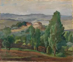 Colli toscani by Raffaele De Grada, oil on canvas, offered May 2022