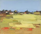 Paesaggio by Sergio Scatizzi, oil on panel, offered May 2022