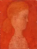 Antonio Bueno, Testina, 1962, oil on faesite