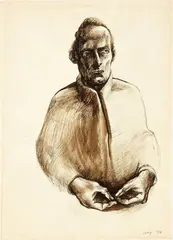 Figura maschile by Giuliano Vangi, 1980, ink and mixed media on paper, offered May 2022