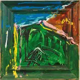 Mario Schifano, Senza titolo, acrylic and enamel on canvas and cornice