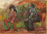 L'approccio notturno by Mino Maccari, oil on canvas, offered May 2022
