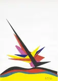 Roberto Crippa, Senza titolo, 1971, collage di carte colorate on card