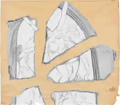 Senza titolo by Stephen Cox, tempera and mixed media on paper, offered May 2022