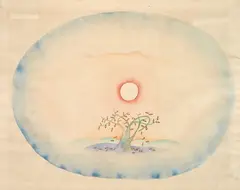 Jean-Michel Folon, L'automne, watercolour on paper