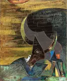 Gianni Dova, Piccola corrida, oil on canvas