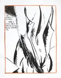 Witness to Hit-Run by Raymond Pettibon, 1999, penna and inchiostro on paper, offered May 2022