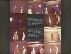 Vito Acconci, Pull, 1971, foto a colori montate on cardboard