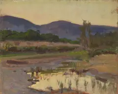 Paesaggio by Giulio Cesare Vinzio, oil on compensato, offered Apr 2022
