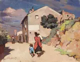 Parlascio by Cafiero Filippelli, oil on compensato, offered Apr 2022