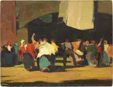 Rissa sotto l'arco by Renato Natali, 1925, oil on canvas board, offered Apr 2022