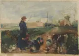 Il fischio del vapore by Adolfo Tommasi, watercolour on paper, offered Apr 2022