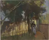 In giardino by Ludovico Tommasi, oil on cardboard, offered Apr 2022