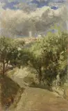 Niccolò Cannicci, Volterra, oil on tavoletta