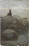 Luigi Bechi, Pescatorello, 1865, oil on coperchio di scatola di sigari