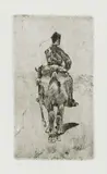 Giovanni Fattori, Carabiniere a cavallo, etching on zinco