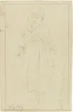 Telemaco Signorini, Bambina a Rio Maggiore, pencil on paper
