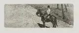 Giovanni Fattori, Soldato di cavalleria, etching on zinco