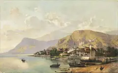 Ercole Calvi, Lago d'Orta, oil on canvas