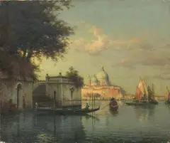 Veduta della Salute a Venezia by Marc Aldine, oil on canvas, offered Apr 2022