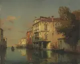Marc Aldine, Canale a Venezia, oil on canvas board