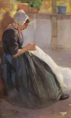 Olandese che cuce by Giuseppe Aprea, oil on canvas, offered Apr 2022