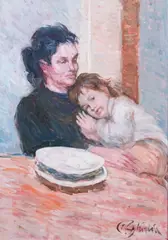 Maternità by Paulo Ghiglia, oil on canvas, offered Feb 2022