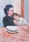 Paulo Ghiglia, Maternità, oil on canvas
