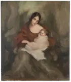 Vittorio Gussoni, Maternità, oil on compensato