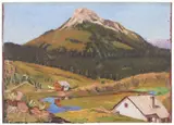 Carlo Vitale, In montagna, oil on compensato