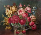Gigi Comolli, Vaso di rose, oil on canvas