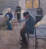 Eso Peluzzi, Bozzetto per il quadro «I ciechi», 1921, oil on cardboard
