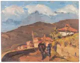 Paesaggio by Carlo Domenici, oil on compensato, offered Feb 2022