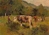 Pascolo by Carlo Domenici, oil on cardboard, offered Feb 2022