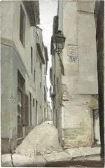 Filadelfo Simi, Vicolo di paese, oil on canvas