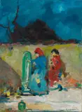 Donne alla fonte by Renato Natali, oil on canvas, offered Feb 2022