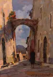 Vicolo by Carlo Domenici, oil on faesite, offered Feb 2022