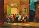 Baruffa by Renato Natali, oil on compensato, offered Feb 2022
