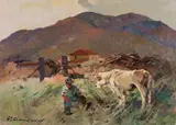 Isola d'Elba by Carlo Domenici, oil on faesite, offered Feb 2022
