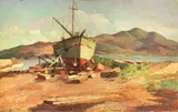 Barca by Carlo Domenici, oil on panel, offered Feb 2022