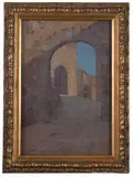 Scorcio di paese by Anacleto Nino della Gatta, oil on panel, offered Feb 2022