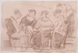 Figure by Ludovico Tommasi, pastelli on paper, offered Feb 2022