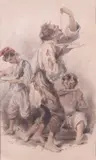 I mangiatori di spaghetti by Gaetano Dura, watercolour and pencil on paper, offered Feb 2022