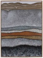 Tullio Pericoli, Strati cronologici, 1972, mixed media on canvas tesa on panel